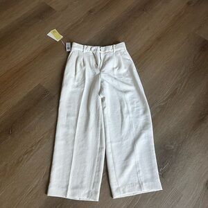 Aritzia Cream Wide-Leg Pants